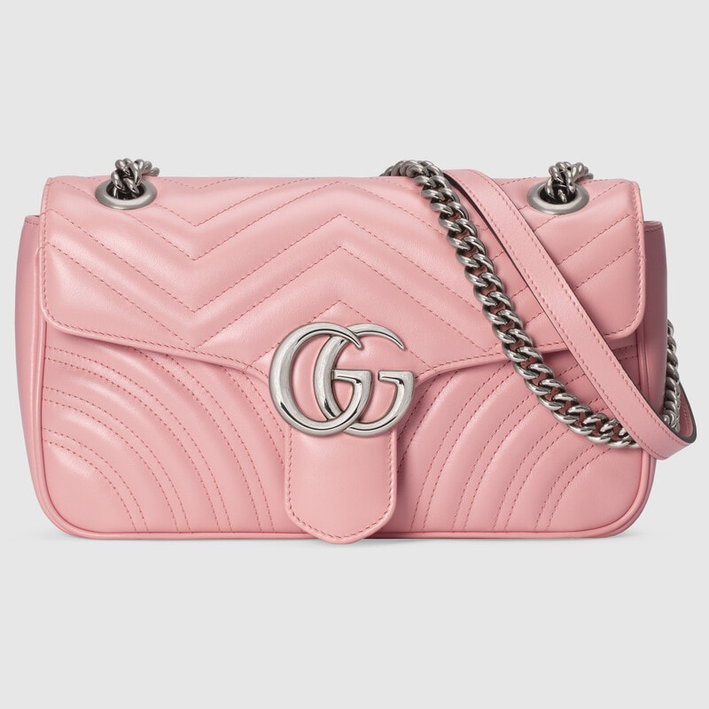 Marmont Small Matelasse Shoulder Bag 443497 Pastel pink